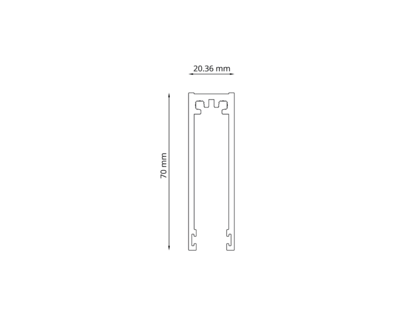 1 rail glazen schuifwand bovenrail
