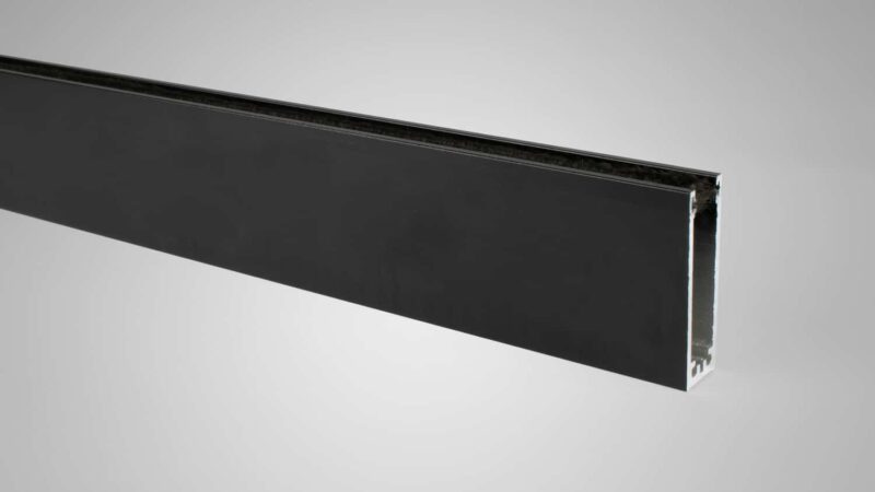 Bovenrail 1 railsysteem mat zwart ral9005m