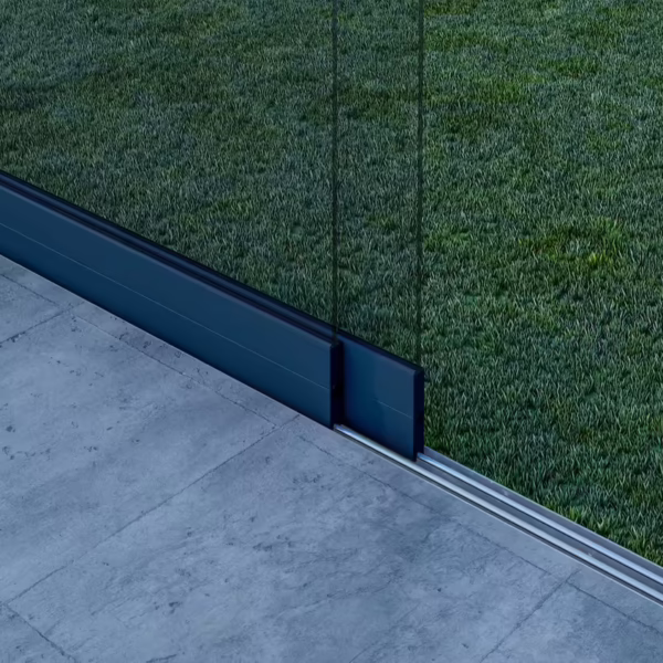 Glazen schuifwand antraciet 2 railsysteem