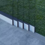 Glazen schuifwand mat wit 5 railsysteem