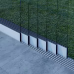 Glazen schuifwand mat wit 6 railsysteem