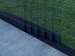 Glazen schuifwand mat zwart 6 railsysteem