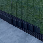 Glazen schuifwand mat zwart 6 railsysteem