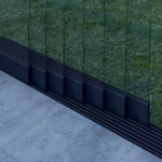 Glazen schuifwand mat zwart 7 railsysteem