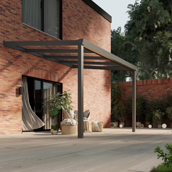 Glazen overkapping Plus 4 x 3 meter antraciet