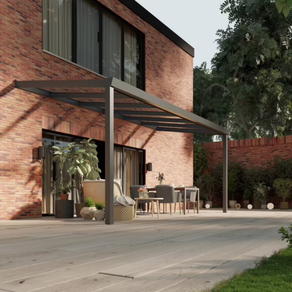 Glazen overkapping Plus 6 x 2,5 meter antraciet