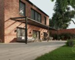 Glazen overkapping Plus 11 x 2,5 meter matzwart