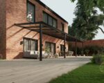 Glazen overkapping Plus 11 x 3 meter matzwart