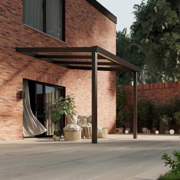 Glazen overkapping Plus 3 x 3 meter matzwart