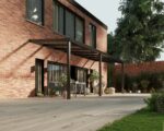 Terrasoverkapping glazen dak 7 x 2,5 meter matzwart
