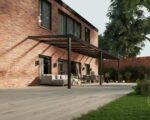Glazen overkapping Plus 9 x 3 meter matzwart