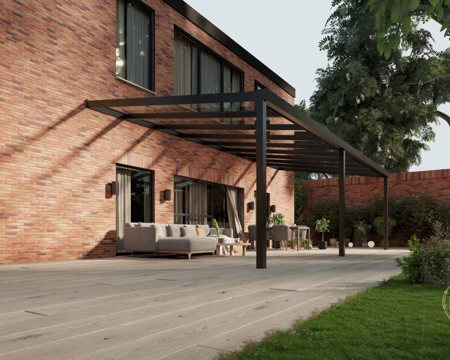 terrasoverkapping-glazen-dak-9x4m-matzwart-helder-modern25_BottomLeftPerspective