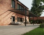 Glazen overkapping Plus 9 x 4 meter matzwart