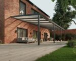 Terrasoverkapping polycarbonaat 11 x 4 meter antraciet