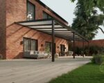 Polycarbonaat overkapping Plus 11 x 4 meter matzwart