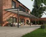Terrasoverkapping polycarbonaat 12 x 3,5 meter antraciet