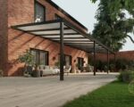 Terrasoverkapping polycarbonaat 12 x 4 meter matzwart