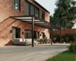 Terrasoverkapping polycarbonaat 8 x 3 meter matzwart