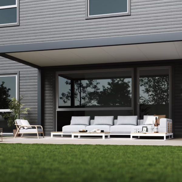 Overkapping met plat dak 5,3 x 3 meter antraciet