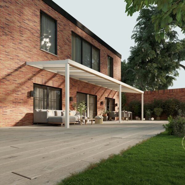 Polycarbonaat overkapping Plus 10 x 2,5 meter mat wit