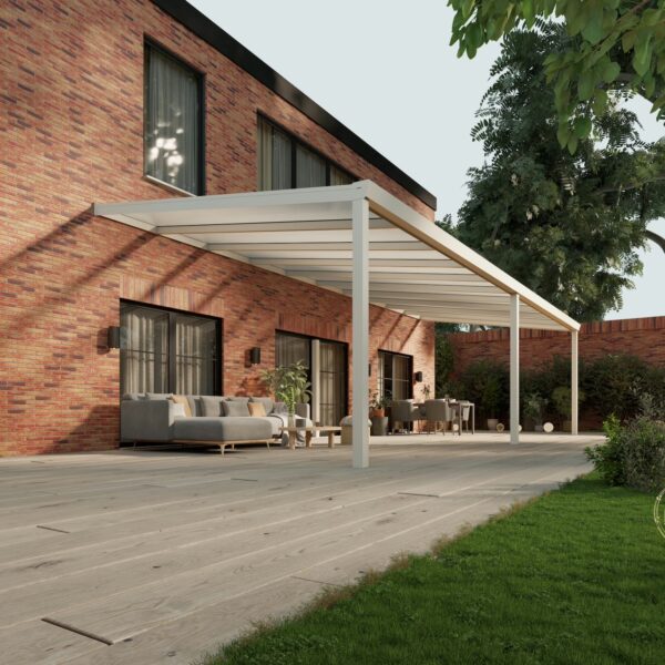 Polycarbonaat overkapping Plus 10 x 4 meter mat wit