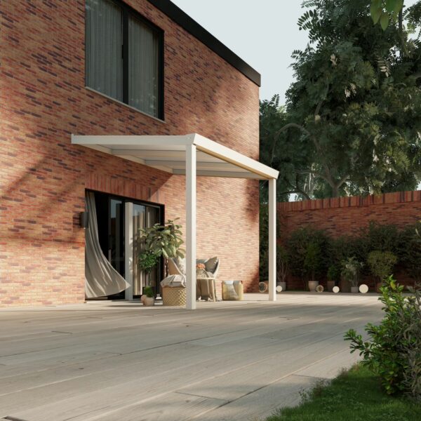 Polycarbonaat overkapping Plus 3 x 2,5 meter mat wit