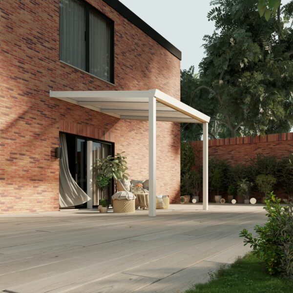 Polycarbonaat overkapping Plus 3 x 3 meter mat wit