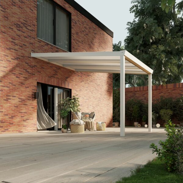 Polycarbonaat overkapping Plus 3 x 4 meter mat wit