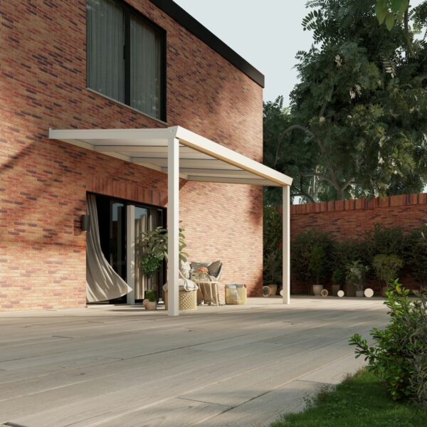 Polycarbonaat overkapping Plus 4 x 2,5 meter mat wit