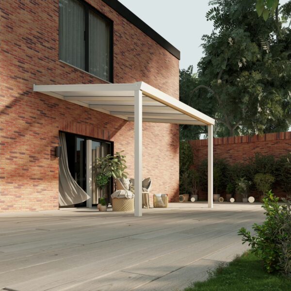 Polycarbonaat overkapping Plus 4 x 3 meter mat wit