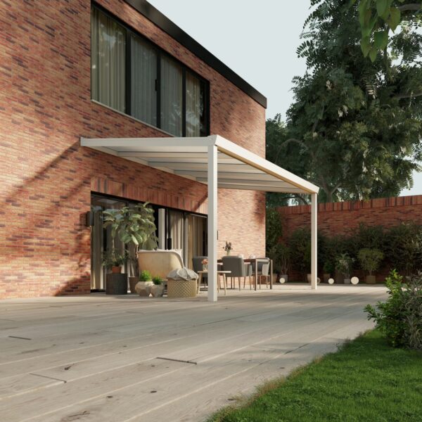 Polycarbonaat overkapping Plus 5 x 3 meter mat wit