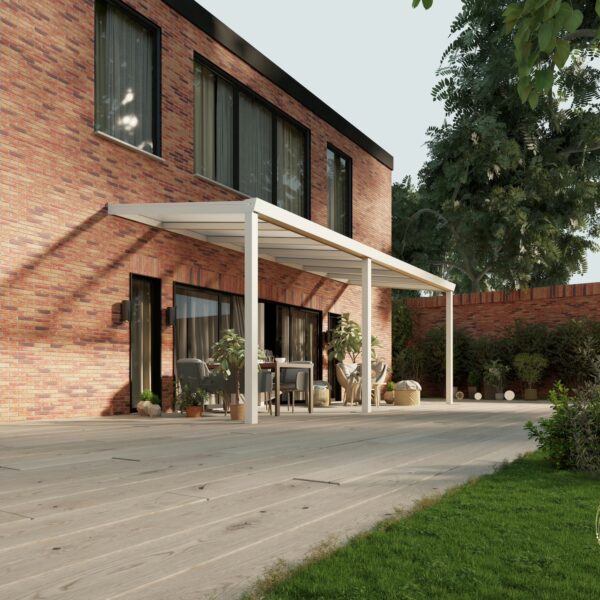Polycarbonaat overkapping Plus 7 x 2,5 meter mat wit