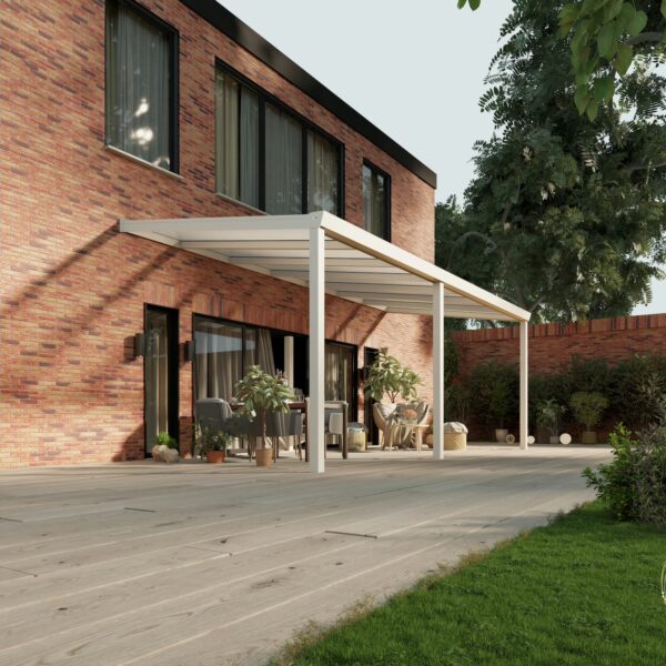 Polycarbonaat overkapping Plus 7 x 3 meter mat wit