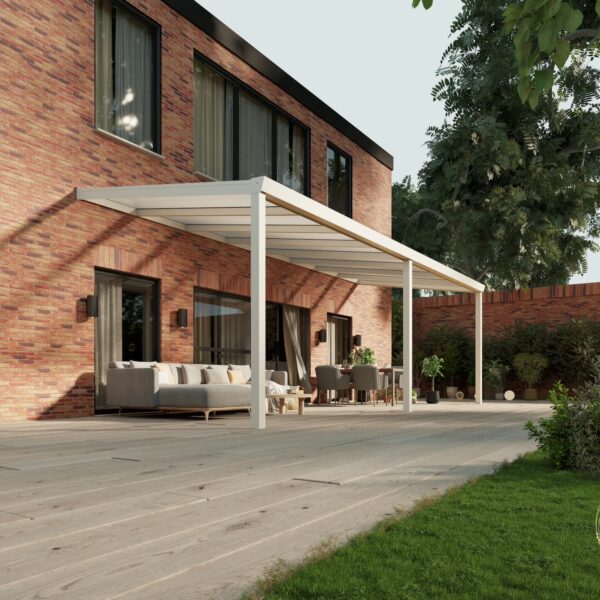 Polycarbonaat overkapping Plus 8 x 3 meter mat wit