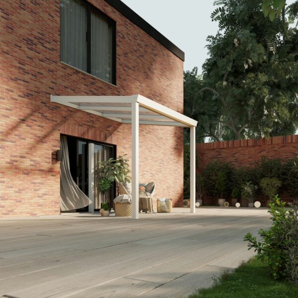 Glazen overkapping Plus 3 x 2,5 meter mat wit