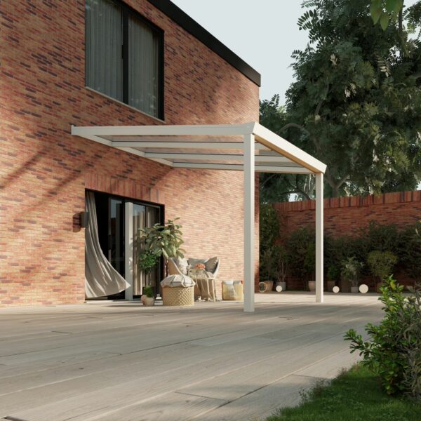 Glazen overkapping Plus 3 x 3,5 meter mat wit