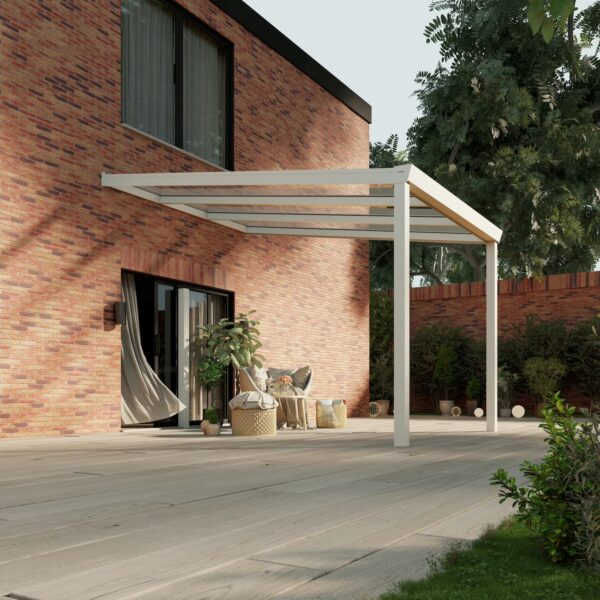Glazen overkapping Plus 3 x 4 meter mat wit