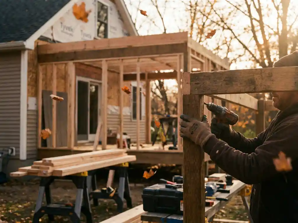 In welk seizoen bouw je het beste een veranda?