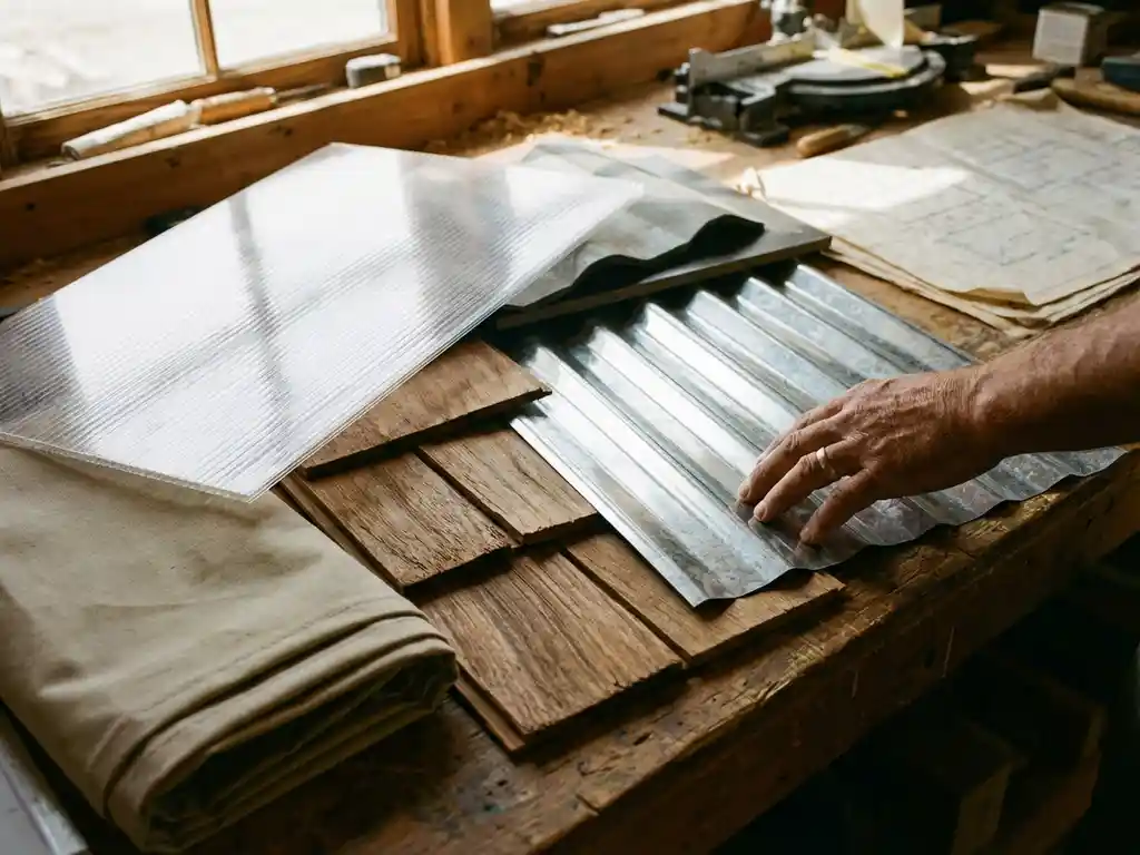 Welke materialen worden gebruikt voor overkappingen?