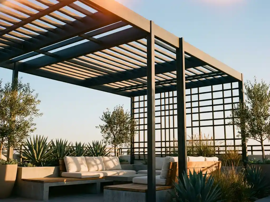 Welke overkapping past bij een moderne tuin?