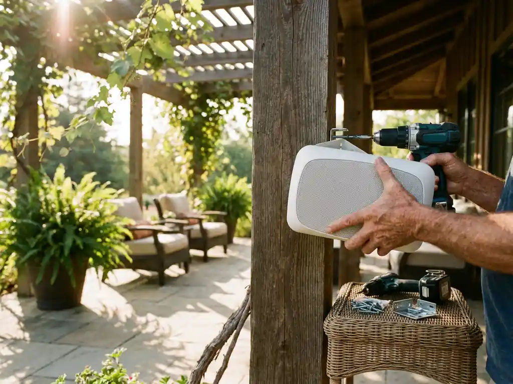 Hoe installeer je speakers in een veranda?