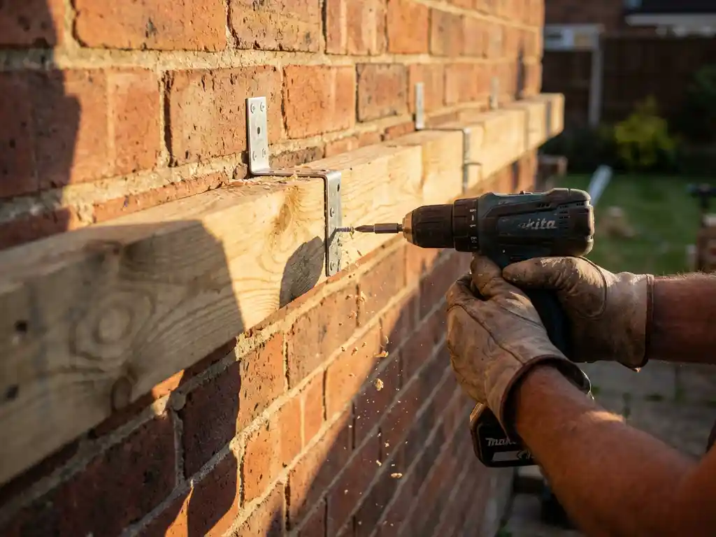 Hoe wordt een veranda bevestigd aan de gevel?