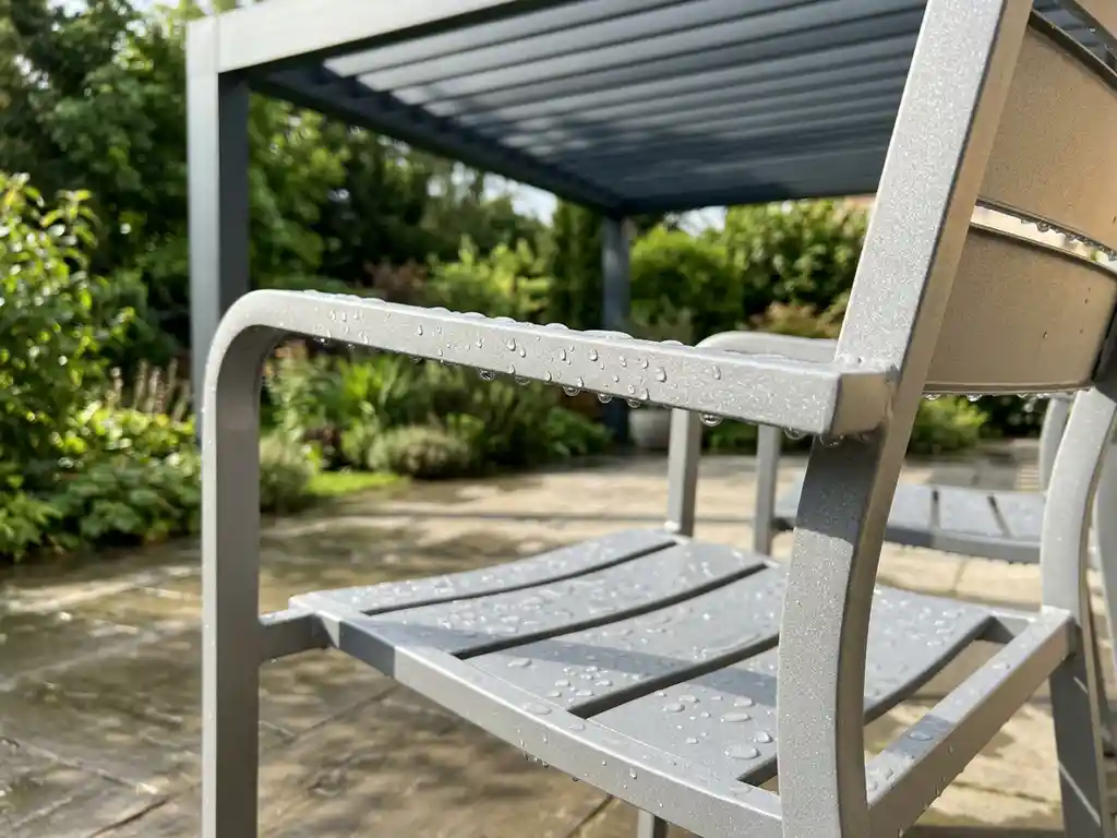 Zijn tuinmeubelen van gepoedercoat aluminium roestvrij?