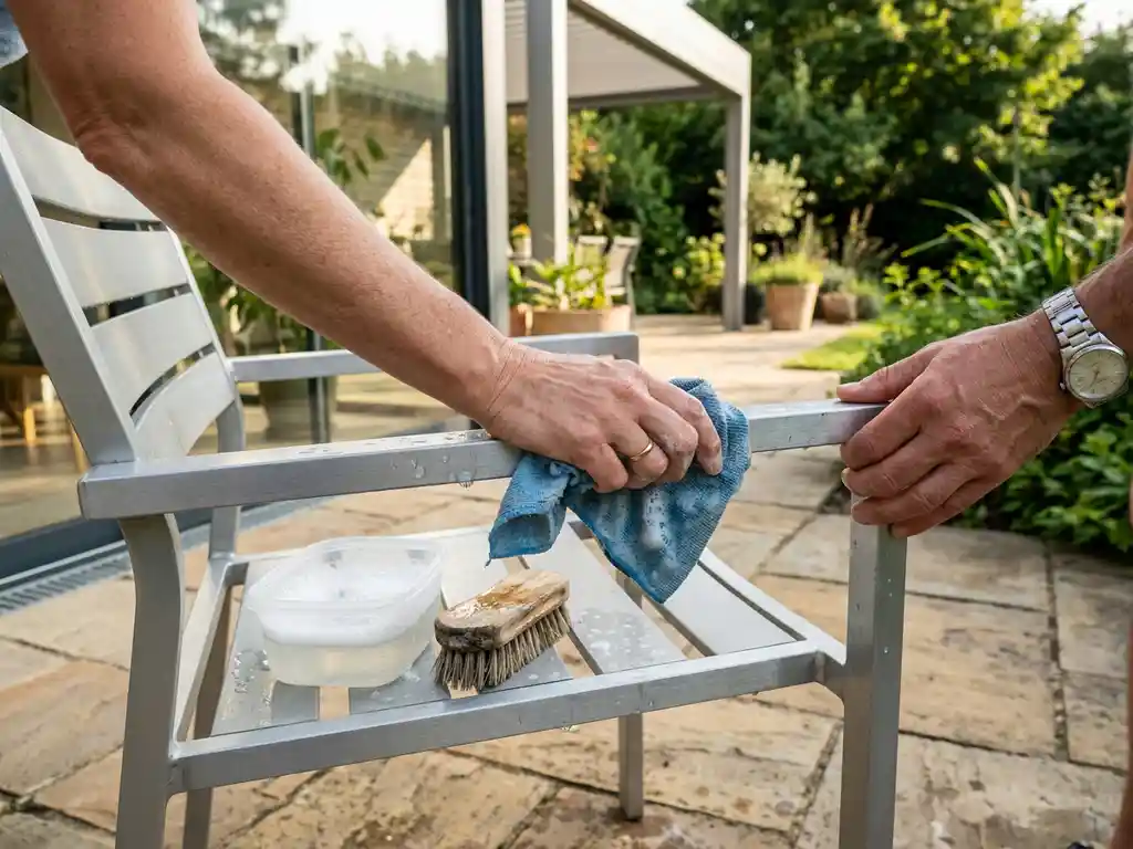 Hoe reinig je tuinmeubelen van aluminium?