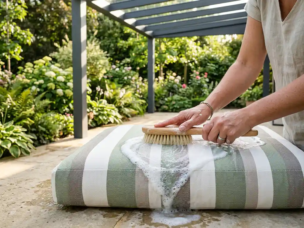 Hoe maak je tuinstoelkussens schoon?