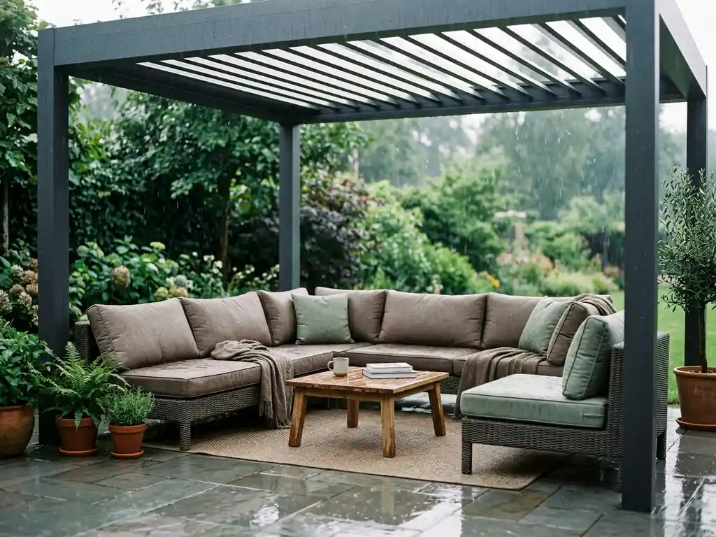 Zijn loungesets geschikt voor gebruik in de regen?