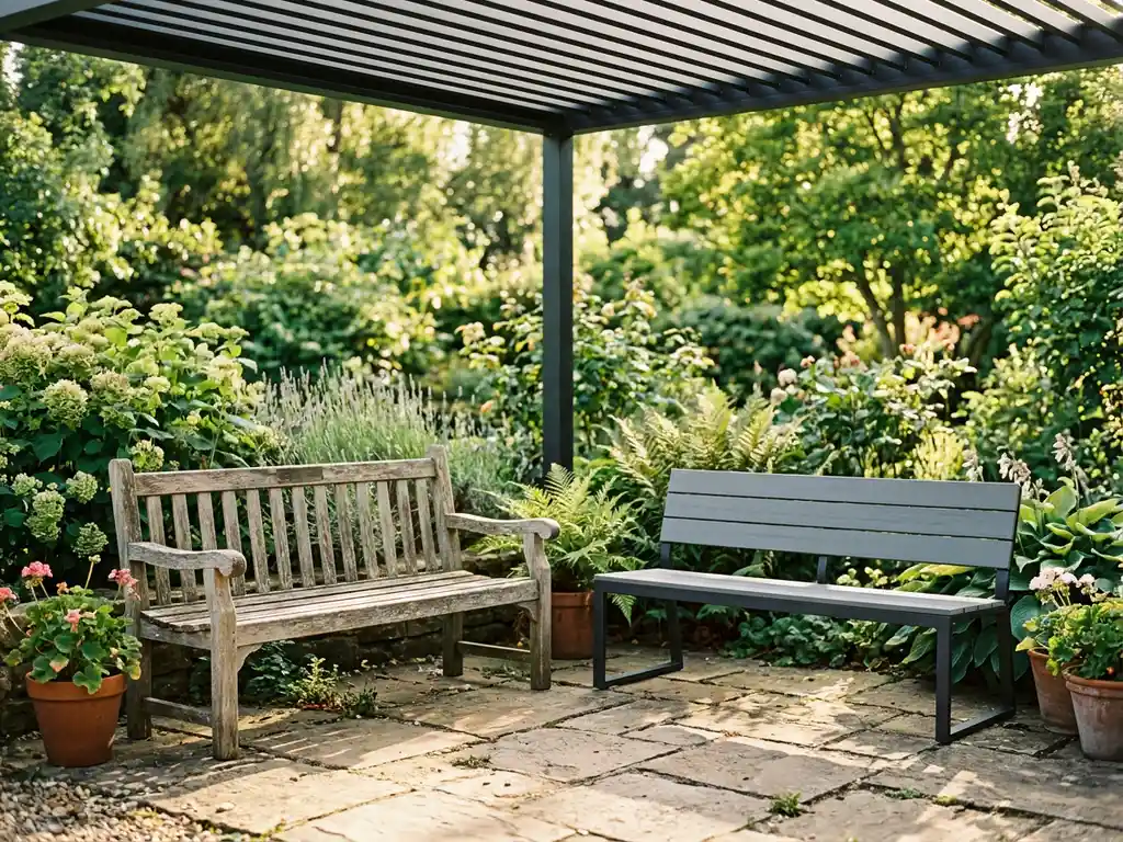 Wat is het verschil tussen een tuinbank met en zonder rugleuning?