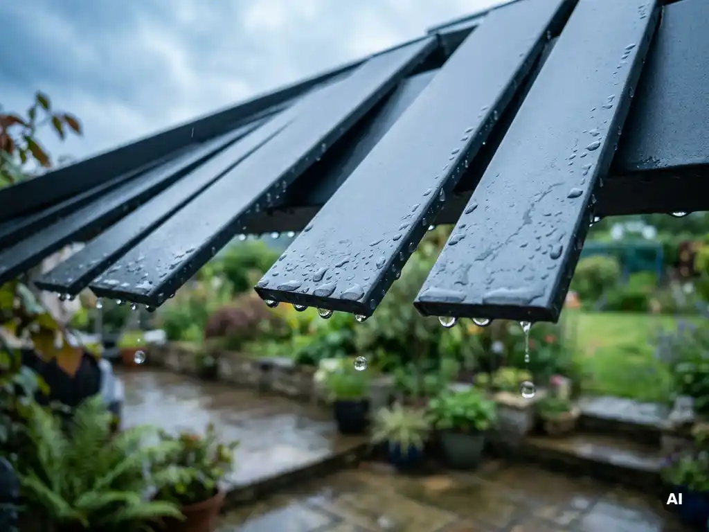 Waarom druppelt een lamellendak soms na een regenbui?