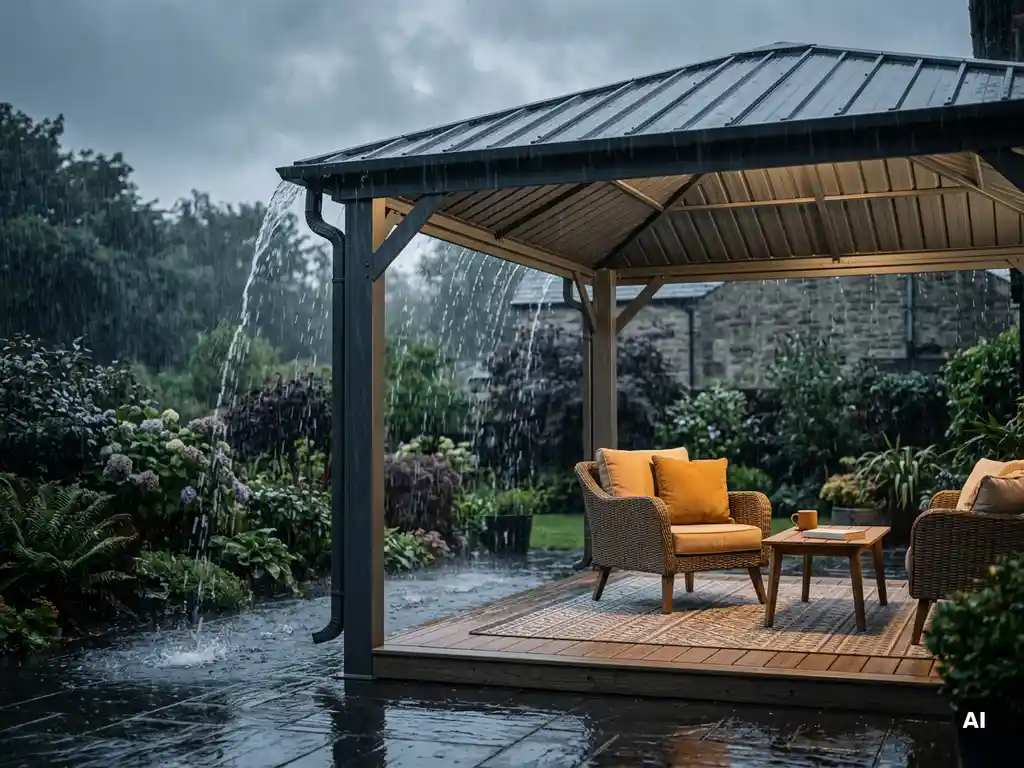 Hoe blijf ik buiten zitten tijdens een plotselinge regenbui?