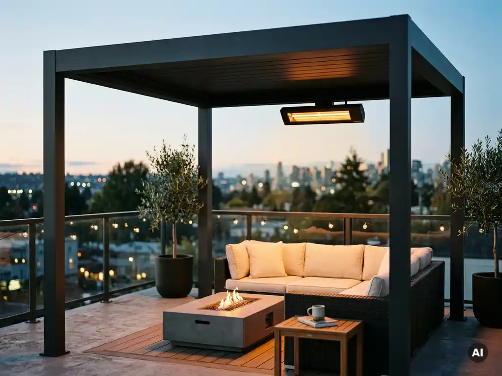 Welke terrasheater geeft het minste rode licht?